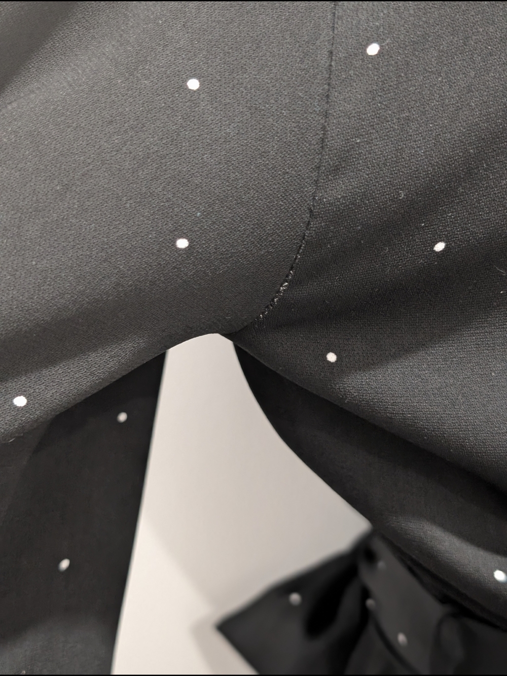 Dynamite Long Sleeve Mini Wrap Dress with Polka Dots - Black & White - Picture 13 of 14